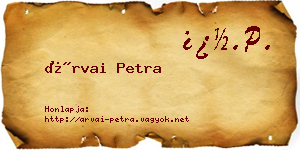 Árvai Petra névjegykártya
