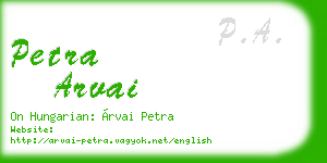 petra arvai business card
