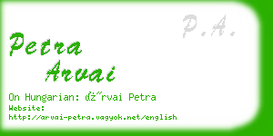 petra arvai business card